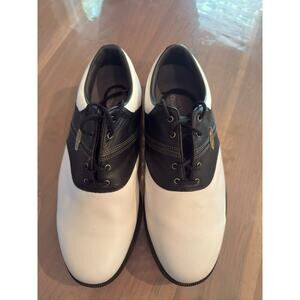 Classic FootJoy eComfort Men's Saddle Golf Shoes | Black & White | Size 10.5